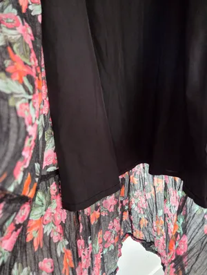 Maxi Length Tiered Floral Skirt Cotton Blend Boho Gypsy Hippie Cottagecore M thumbnail 4