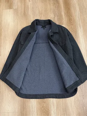 Banana Republic Solid 4 Pocket Shacket Oversized Jacket Dark Charcoal Size XL thumbnail 6