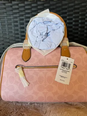 Coach Rowan Satchel Bag Signature Canvas With Charms Gold/Powder Pink CEA18 NWT thumbnail 4