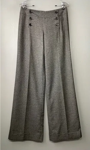 Express Design Studio Trousers Size 4 Twee Wide Leg Wool Pants Y2K 90s Academia thumbnail 1