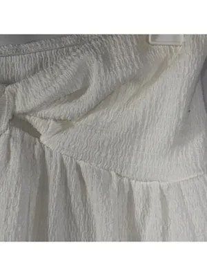 SHEIN White Textured Twist Front Top Size 4 thumbnail 3