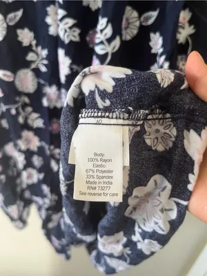 Croft & Barrow Navy Blue Lavender Floral Smocked Square Neck Peasant Midi Dress XL Cottagecore thumbnail 5