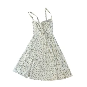 Cottagecore Whimsical Sundress Green White Lace Up Back Corset A-Line Mini Small thumbnail 5