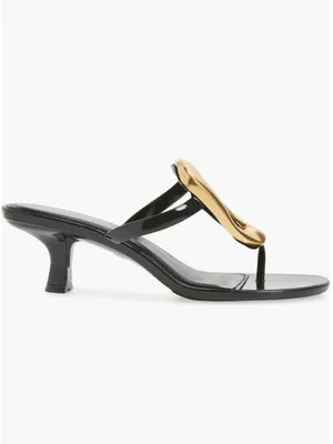NEW Jeffrey Campbell Linq Up Slide Sandal Black Gold 9 thumbnail 4