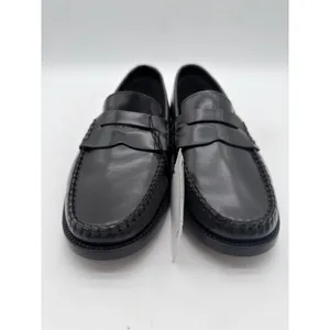 MNG Mango Luisa 100% Black Leather Preppy Penny Loafers Minimalist EU 39 US 8.5 thumbnail 4