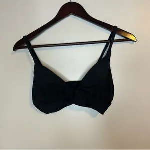 Aerie Triangle Swim Bikini Top V-Neck Black NWT Medium Removable Pads Neutral thumbnail 10