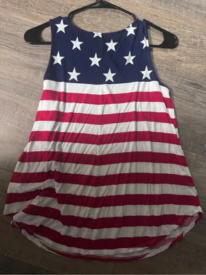Old Navy • Sleeveless Blouse • Relaxed Fit • Medium • Luxe • American Flag thumbnail 5