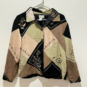Vintage Embroidered Patchwork Bohemian Button Down Jacket  Medium thumbnail 1
