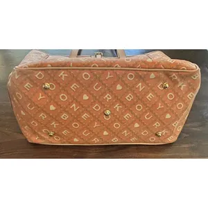 Dooney & Bourke Large Tote Bag Purse Tangerine Canvas Leather Designer‎ Monogram thumbnail 5