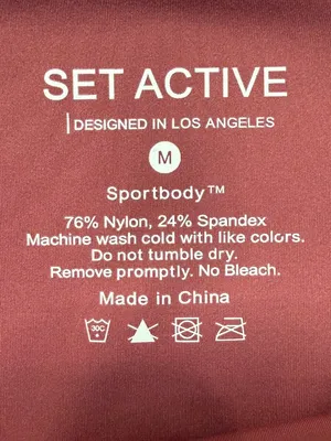 Set Active Sportbody Long Sleeve Shortysuit Romper Women's Medium Canyon Red Gym thumbnail 11
