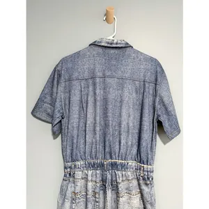 NWT Oddi Acid Washed Chambray Denim Jumpsuits Size Medium Casual thumbnail 13