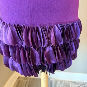 Silvian Heach Purple Knit Mini Dress Tiered Ruffle Hem Medium thumbnail 2