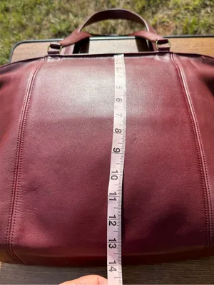 Vintage 1980s Coach Shopping Bag Large Red Leather Tote NYC USA 0535-929 thumbnail 10