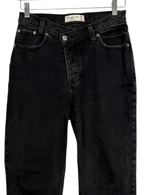 Abercrombie Fitch Dad High Rise Jeans Crossover V Waist Size 25 thumbnail 5