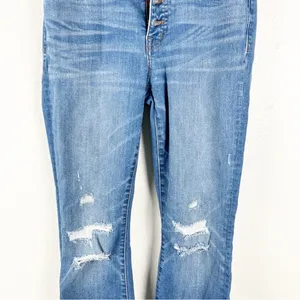 MADEWELL Cali Demi-Boot Button Fly Flare Leg Ripped Denim Jeans 25 Preppy Casual thumbnail 9