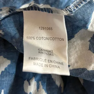 Caroline Constas 100% Cotton Blue White Ruffle Tiered Maxi Dress Size Medium thumbnail 5