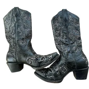 Corral Black Heeled Boots with Western Flair thumbnail 4