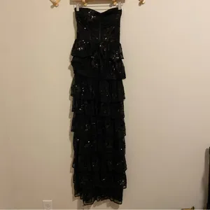 NWT Lulu's Definite Glamour Black Sequin Bustier Maxi Dress size Small thumbnail 3