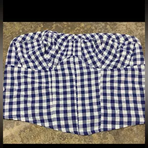 Free people Leilani Tube Top NWT in blue Gingham Size: L thumbnail 3
