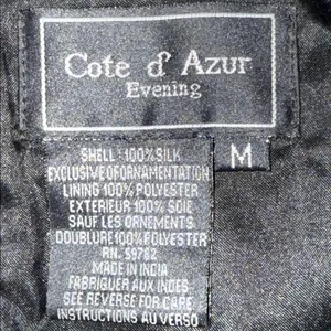 Cote d’ Azur medium vintage silk beaded sequin floral formal top evening wear thumbnail 6