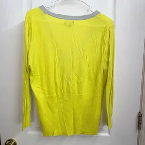 Apt. 9 yellow green 3/4 sleeve soft knit v-neck button down‎ cardigan sweater XL thumbnail 6