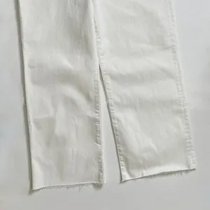 NWT!! J. CREW '96 Slim Wide Jeans Retro Raw Hems Solid White Preppy Frayed 33 thumbnail 5