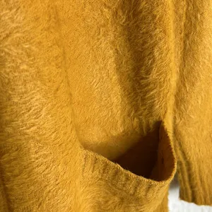 89th Madison Long Open Front Cardigan Sweater w front pockets Size L. Mustard thumbnail 6