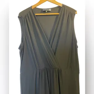 ANTTHONY Black V-Neck Surplice Sleeveless Stretchy Straight Leg Jumpsuit - Sz 1X thumbnail 3