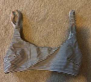 Black and White Scoop Bikini Top thumbnail 1
