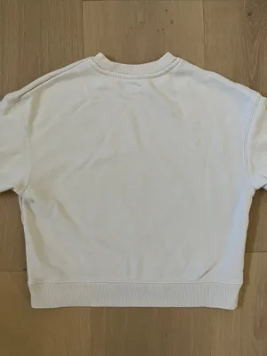 Uniqlo Cotton Crewneck Sweater in Beige Cream Women's XS Extra Small thumbnail 3