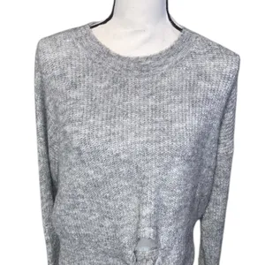 Petal & Pup Captivate Tie Hem Sweater Gray Cozy thumbnail 4