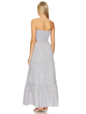 Rays for Days Kelle Cut Out Maxi Dress Coastal Cool Gingham Womens Size Medium thumbnail 3