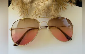 Aviator transparent Sunglasses / glasses ( gradient ) Brown thumbnail 1