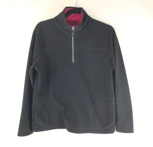Old Navy Womens Fleece Pullover 1/4 Zip Pockets Black Size L thumbnail 1