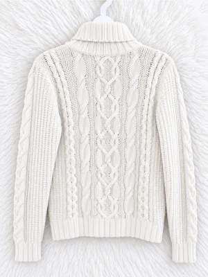 Lauren Ralph Lauren Ivory Cable Knit Turtleneck Sweater| Petite Small thumbnail 2