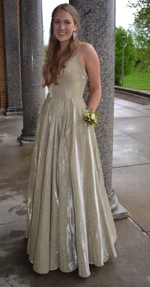 Sherri Hill Gold Prom Dress thumbnail 1