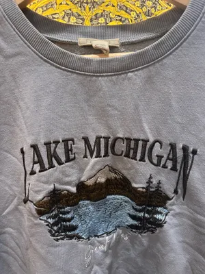 Blue Lake Michigan Full Tilt Embroidered Crewneck Sweatshirt thumbnail 7