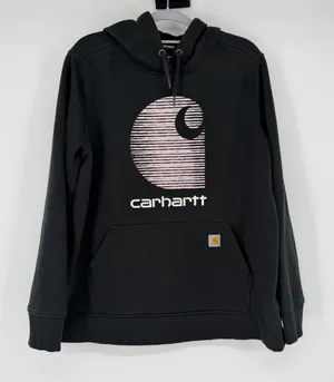 Carhartt Rain Defender Hoodie Womens 1X‎ Black Relaxed Fit Graphic thumbnail 1
