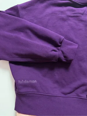 Lululemon Perfectly Oversized Cropped Crew *French Terry, Purple, Size 6 thumbnail 6