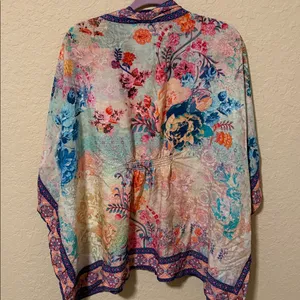 Tolani Multicolor Floral Kimono size large thumbnail 3