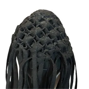 Steve Madden Tipsyy Black Suede Fringe Heels Sz 6 thumbnail 3