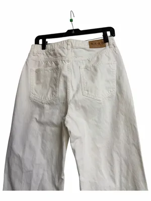 NWT NA-KD White Brown Trim Straight Leg Jeans thumbnail 6