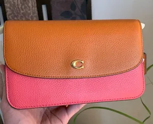 Authentic COACH 1941 colorblock pebbled leather snap magnetic closure crossbody thumbnail 2