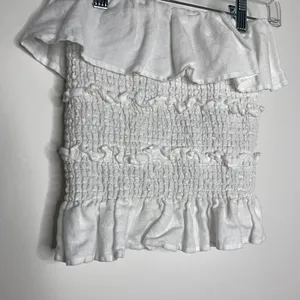 Reformation Millet Tube Top White Womens Small Linen thumbnail 4