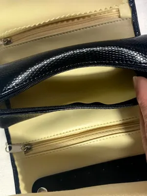 Vintage J Weight Designs Black Jewelry Roll Travel Case Organizer W/ ZipperPouch thumbnail 6
