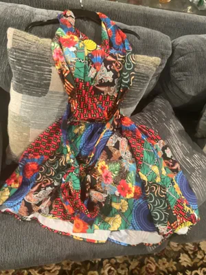 Multi color halter top boho dress Multiple thumbnail 3