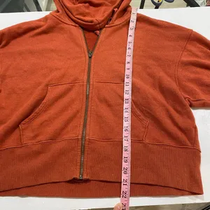 Aerie Offline Size M Burnt Orange Oversized Zip Up Hoodie Sweatshirt thumbnail 7
