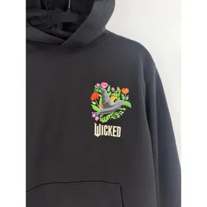 Old Navy Wicked‎ Hoodie Women M Black Floral I Feel Wicked Graphic Whimsigoth thumbnail 6