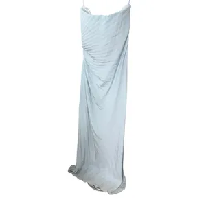 A.L.C. Frank Layla Gown Cascade Light Blue Pleated Satin Maxi Dress Size 8 thumbnail 5