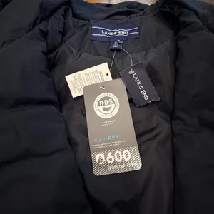 Lands End Womens 600 Fill Down Puffer Coat Size M Black Insulated Hyper Dry NWT thumbnail 8